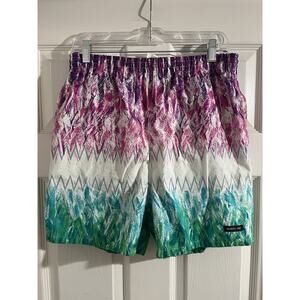 Vintage Members Only Swim Trunks Multicolor Mens Large Ocean